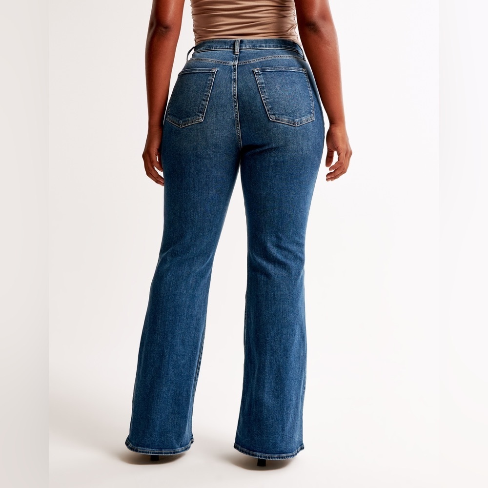 Abercrombie & Fitch The Flare Ultra High Rise Waist Blue Denim Jeans Size 29/8